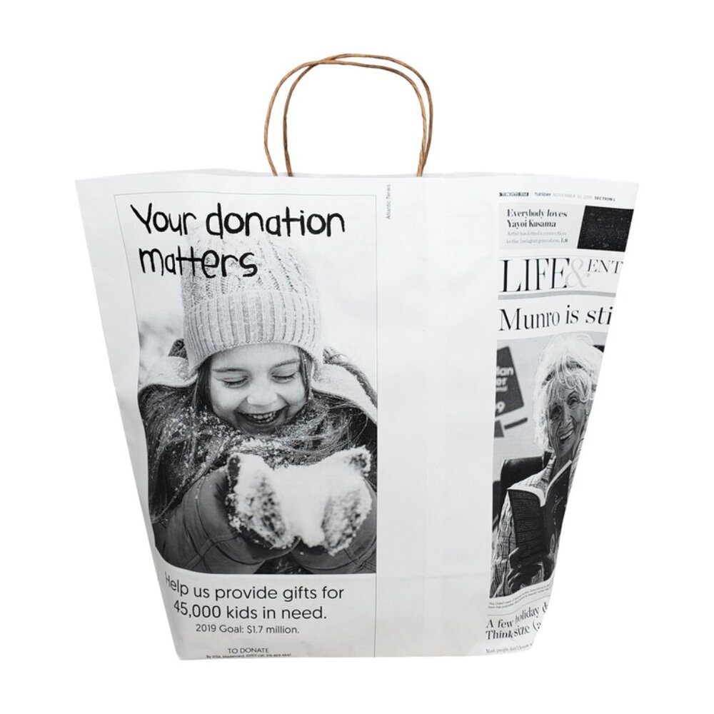 Greenii Large Handmade Newsprint Paper Bags Recyclable Paper Grocery Bags